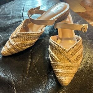 Dolce Vita slip on sandals in straw weave